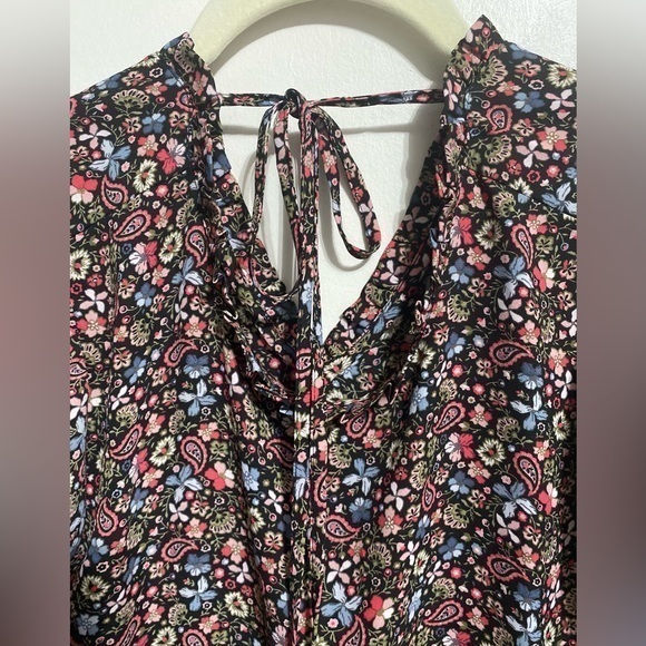 LOFT Spring Floral Tie Back Blouse - Picture 3 of 7
